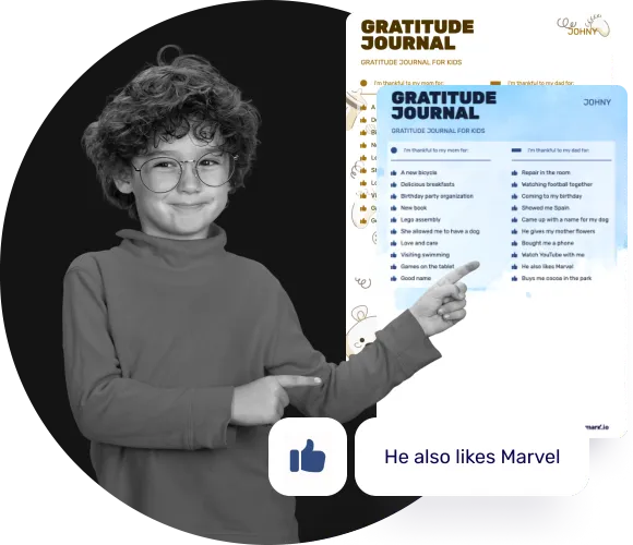 Gratitude Journal Template for Kids