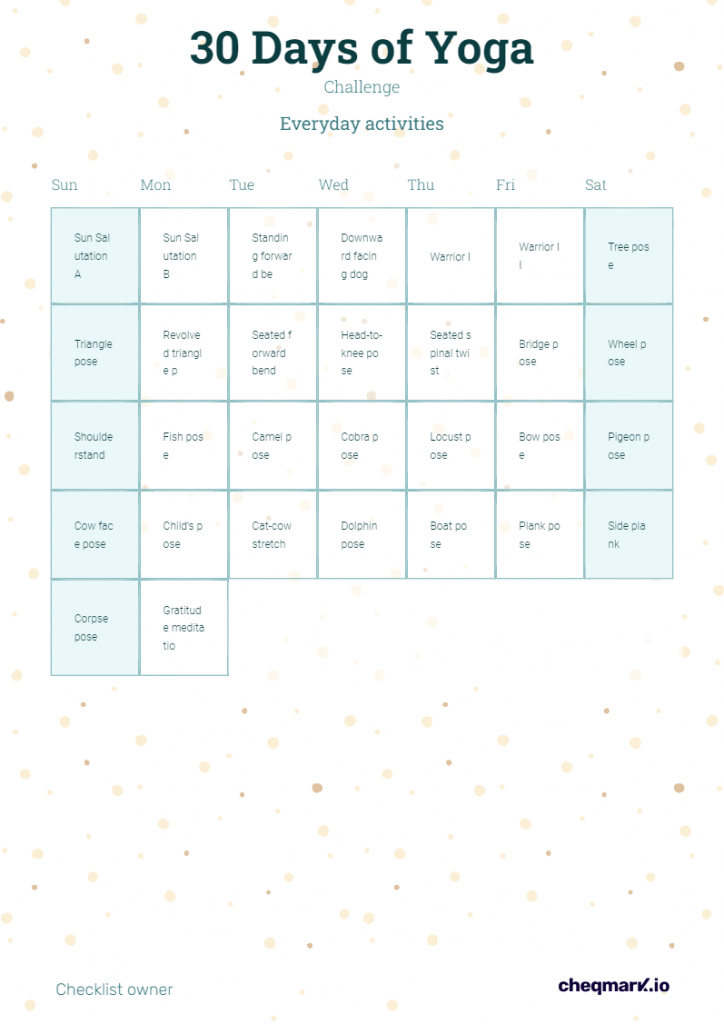 30 day challenge chart