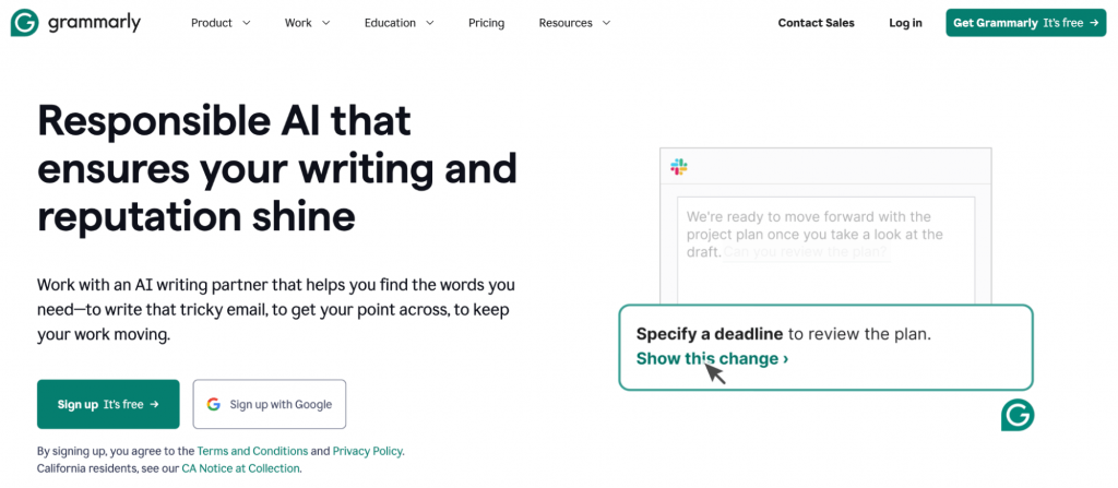 Grammarly Real-Time Support for Better Writing