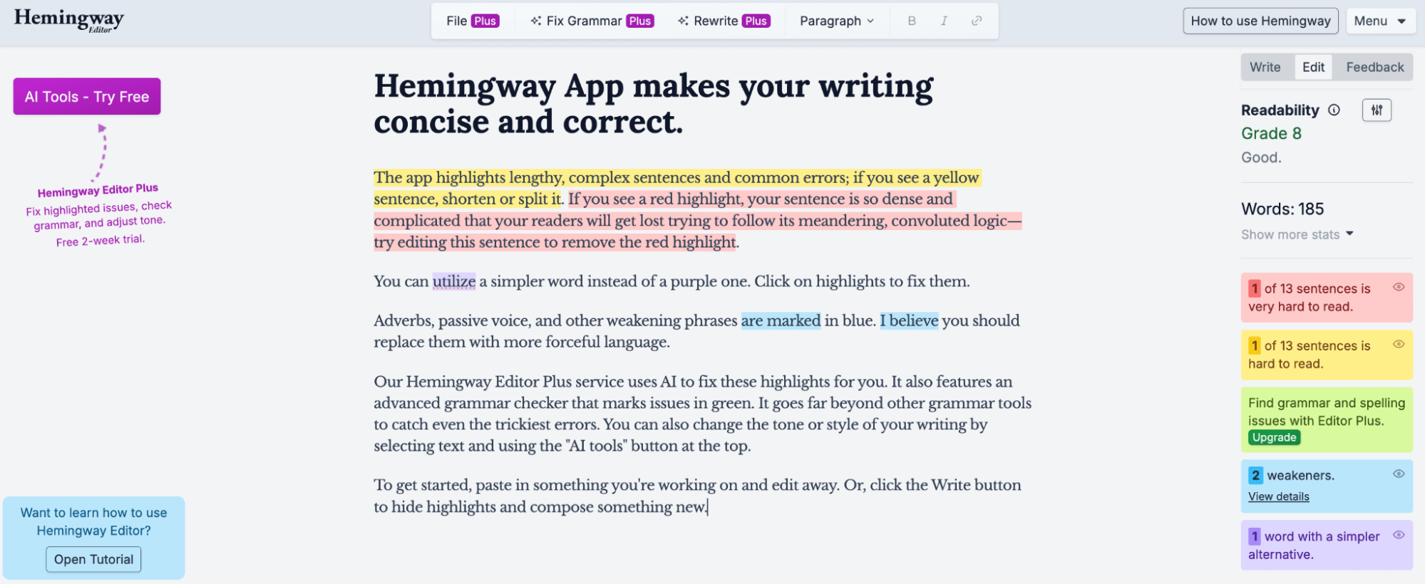 Write with Clarity Using Hemingway Editor