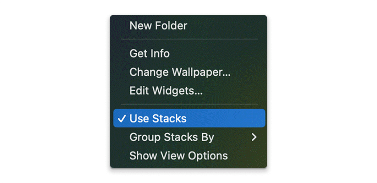 Use Stacks and let macOS do the heavy lifting first