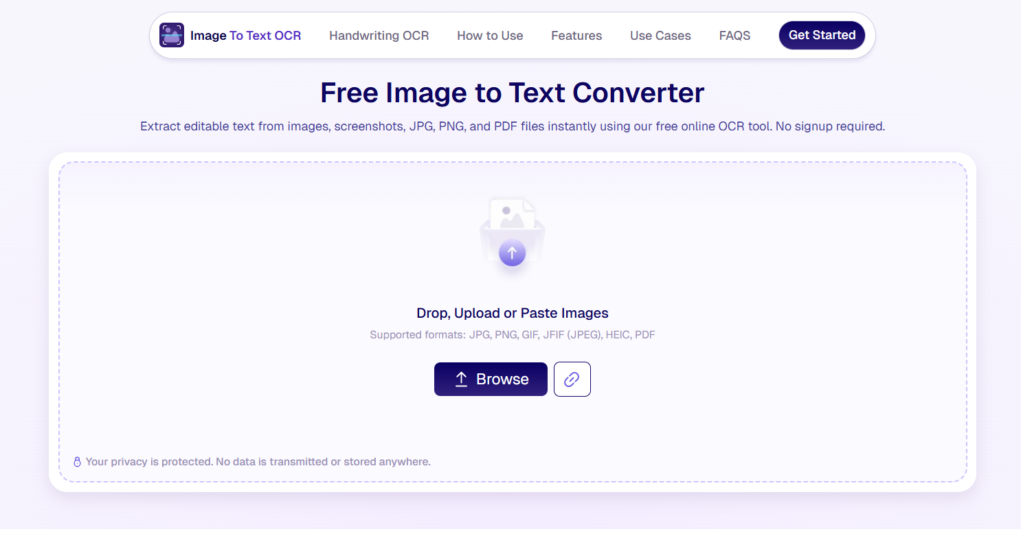 Image-to-text-homepage-screenshot