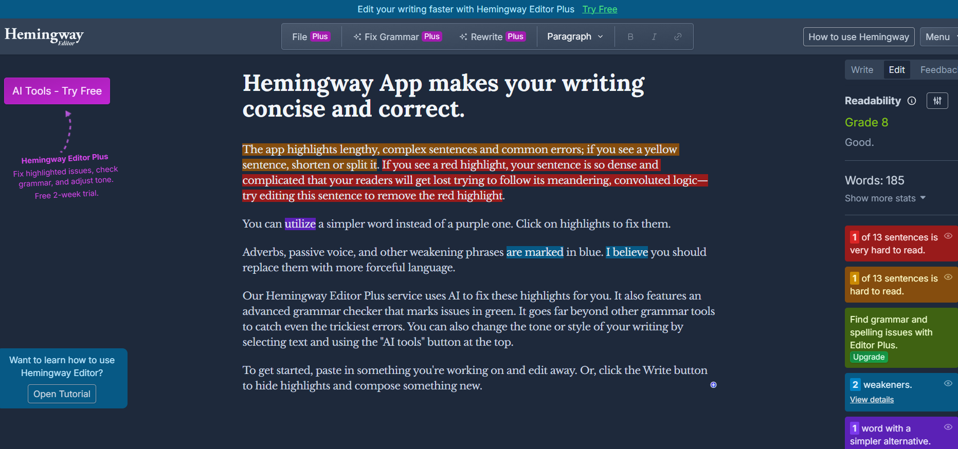Hemingway-homepage-screenshot