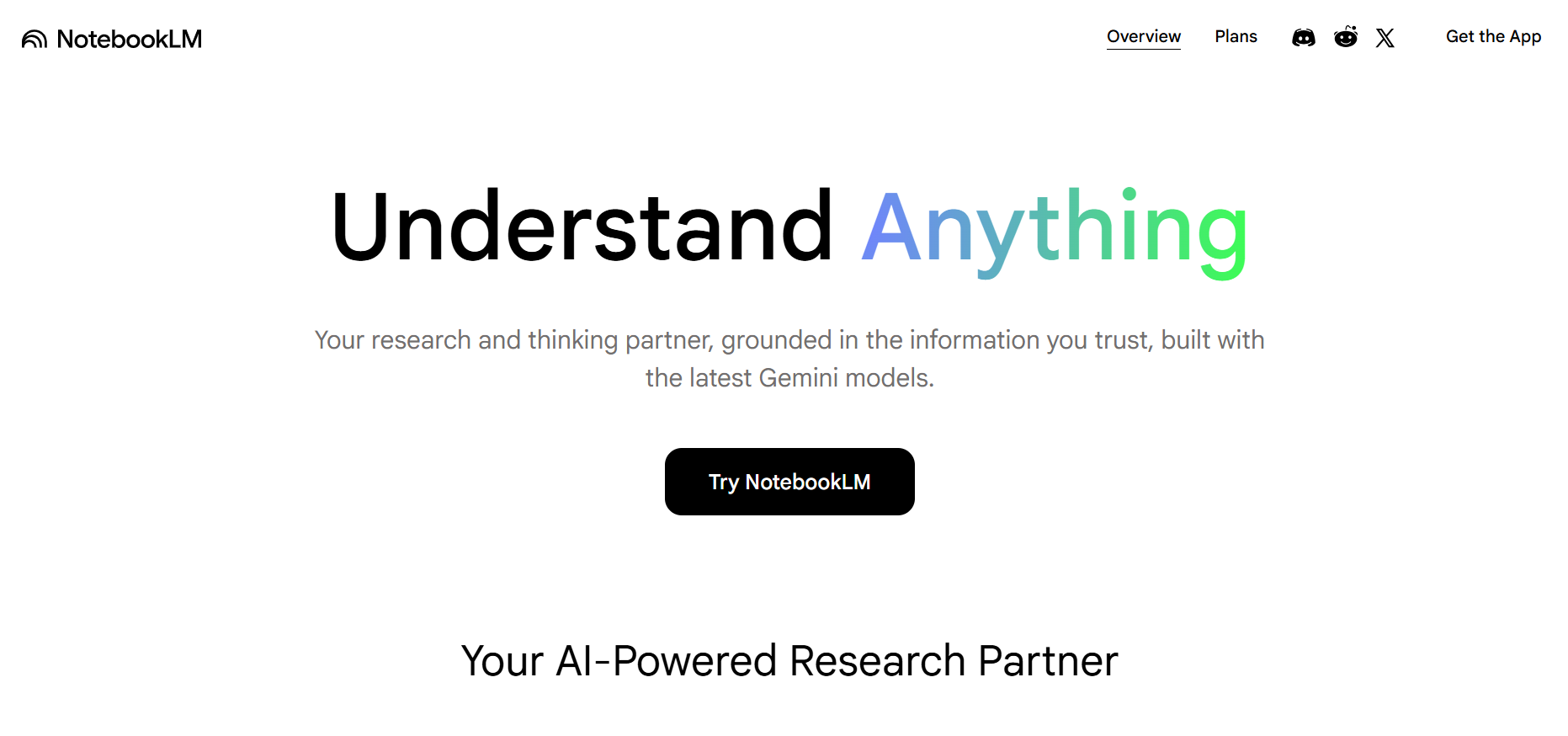 NotebookLM-homepage-screenshot