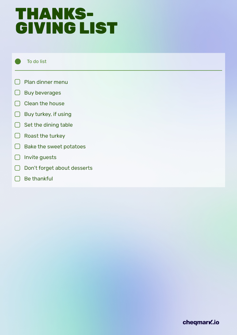 Thanks-giving list
