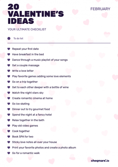 Twenty Valentine’s Day Ideas