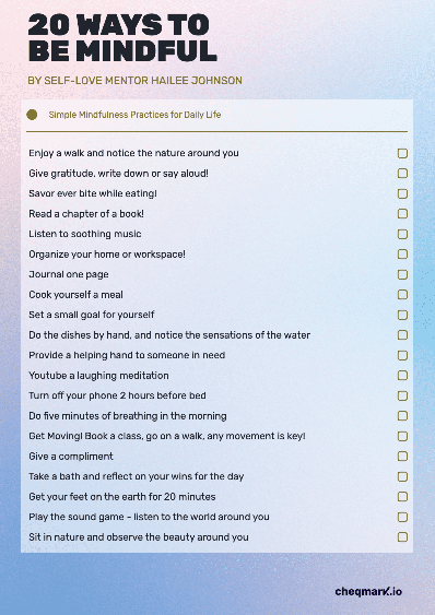 Mindfulness Checklist